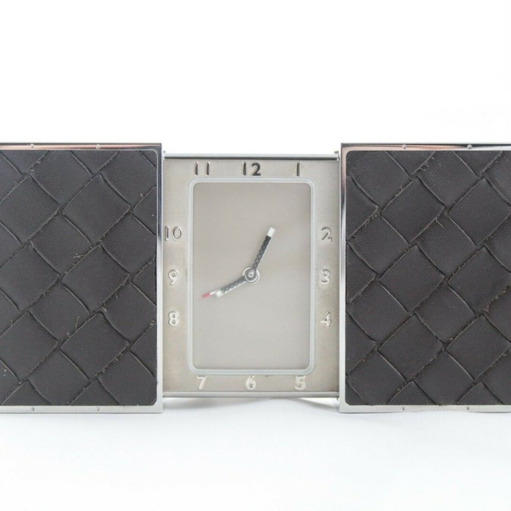 BOTTEGA VENETA Intrecciato Travel Alarm Clock